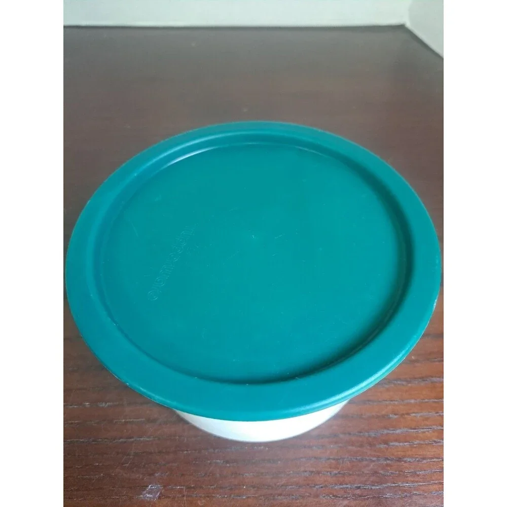 Vtg Tupperware One Touch Canister White With Hunter Green Lid 2708A-2